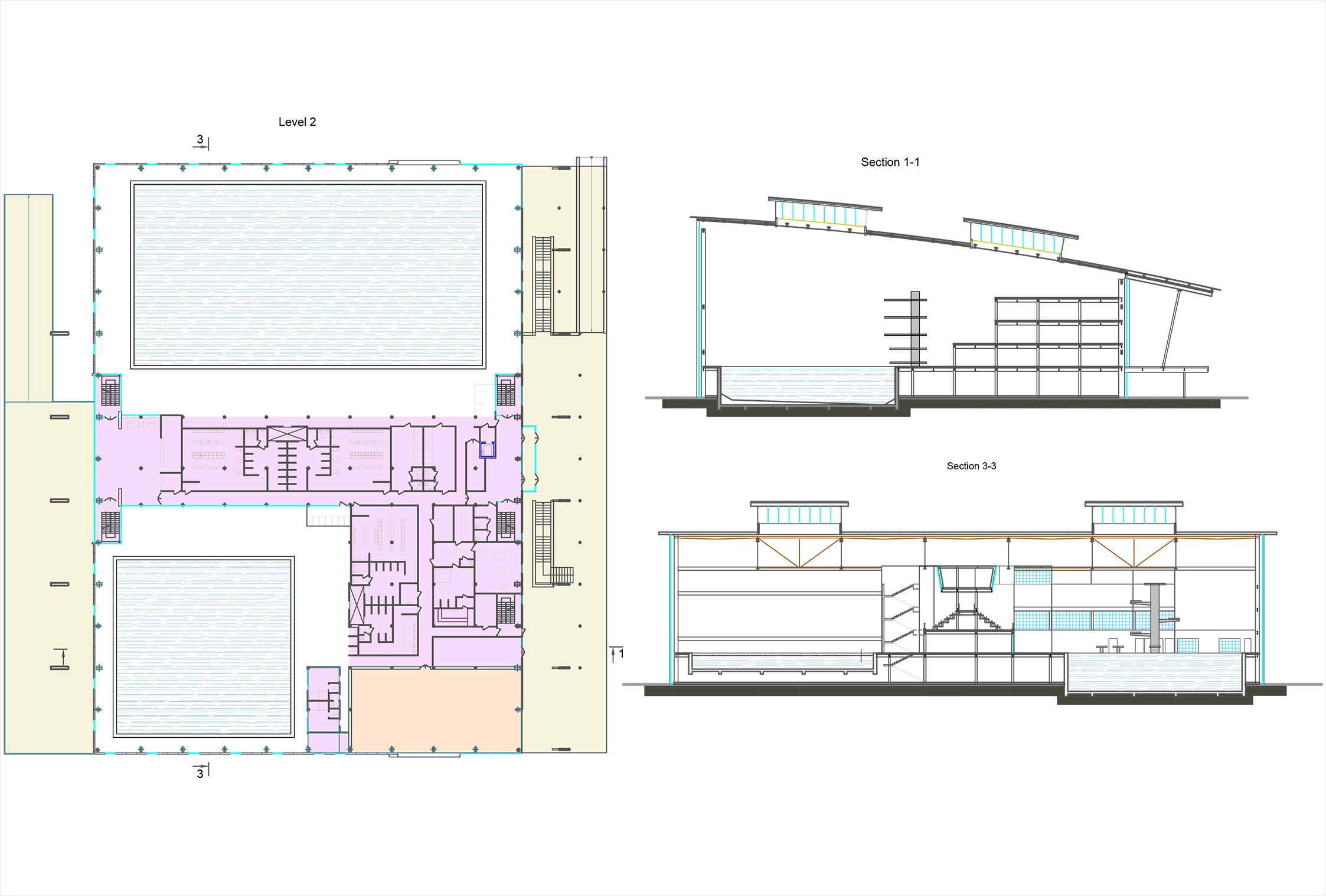 Интерьер плавательного бассейна на AUTOCAD