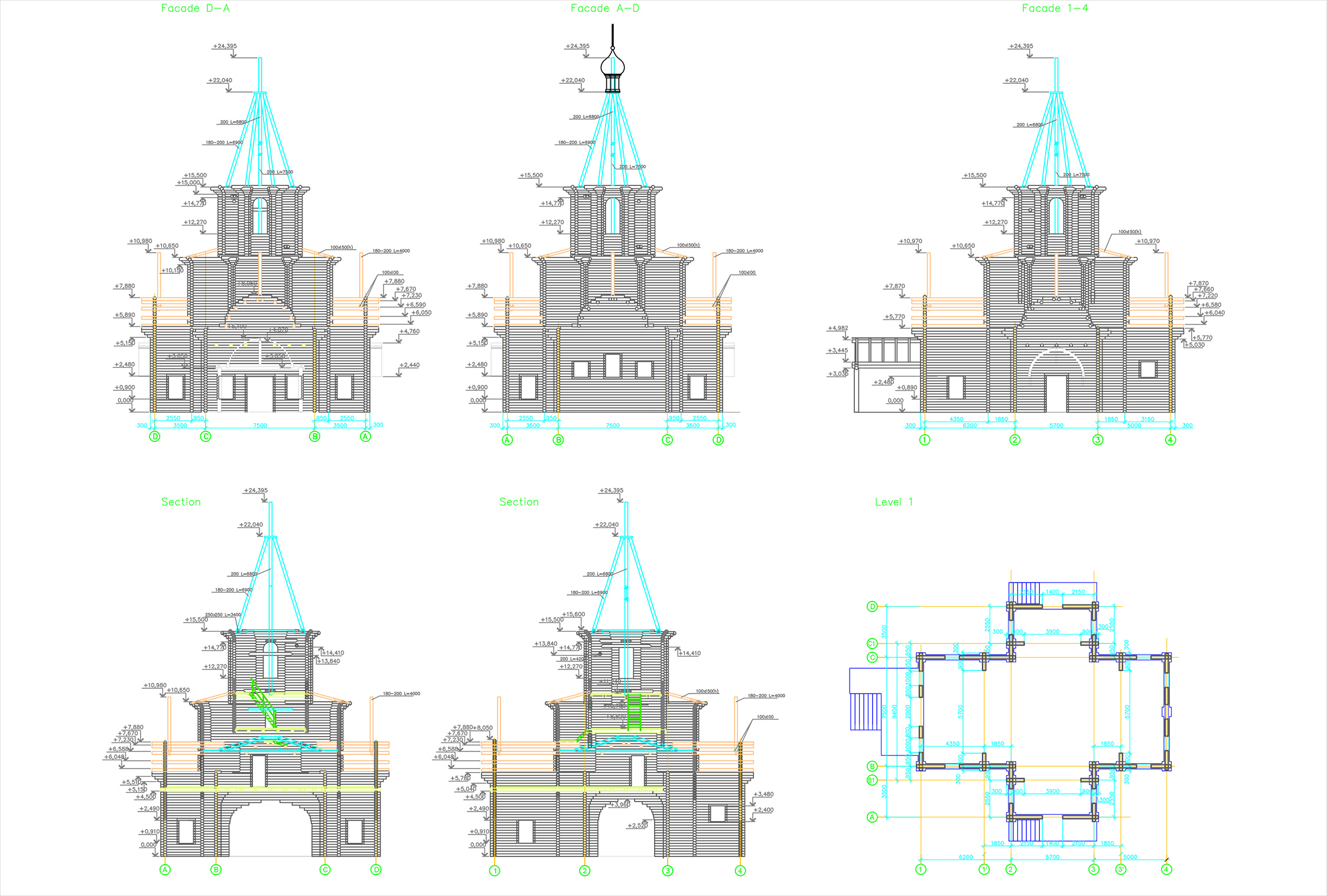 Проект часовни dwg