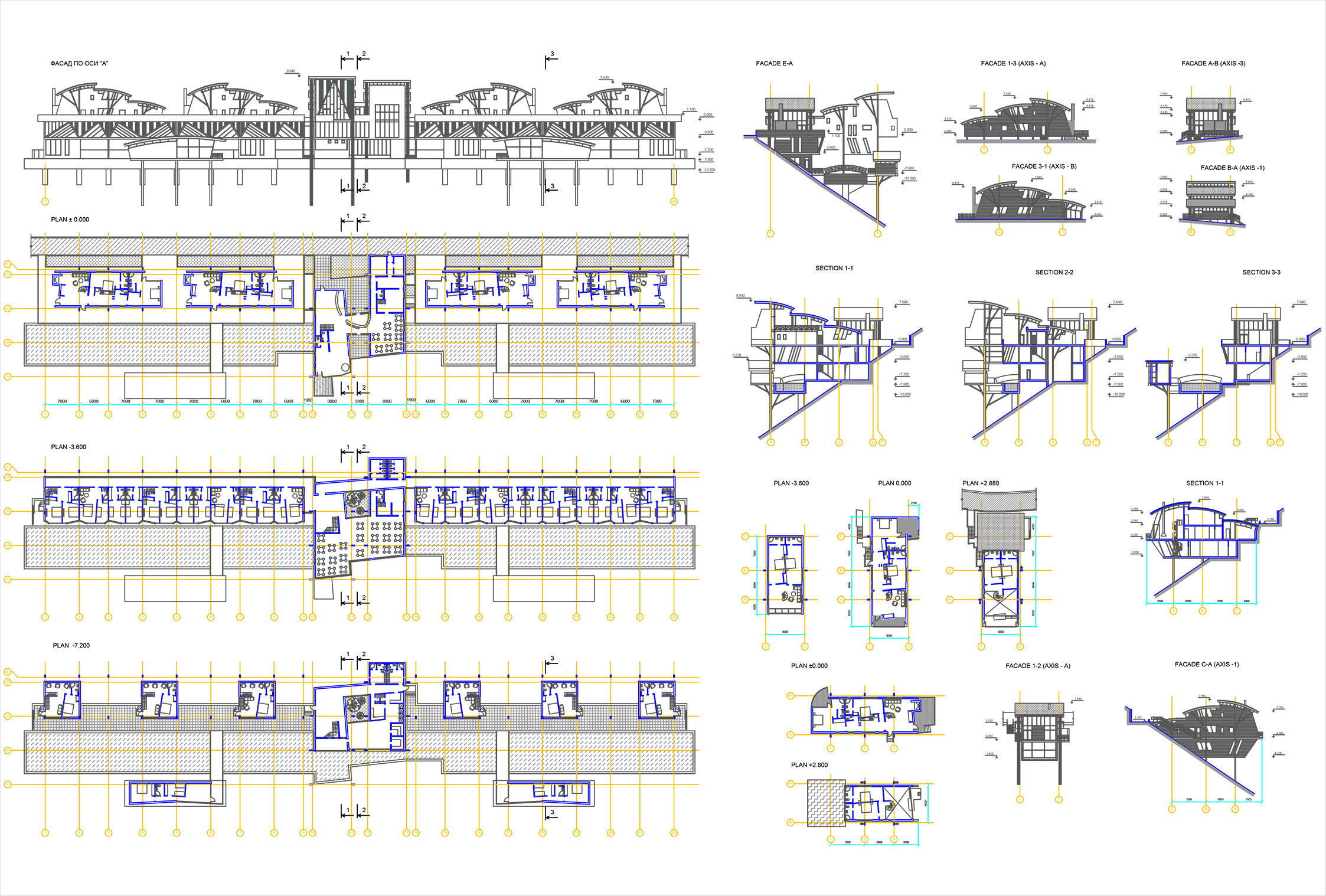 Гостиница чертежи dwg