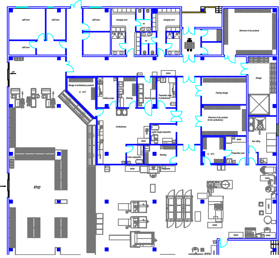 Схемы кондитерских цехов