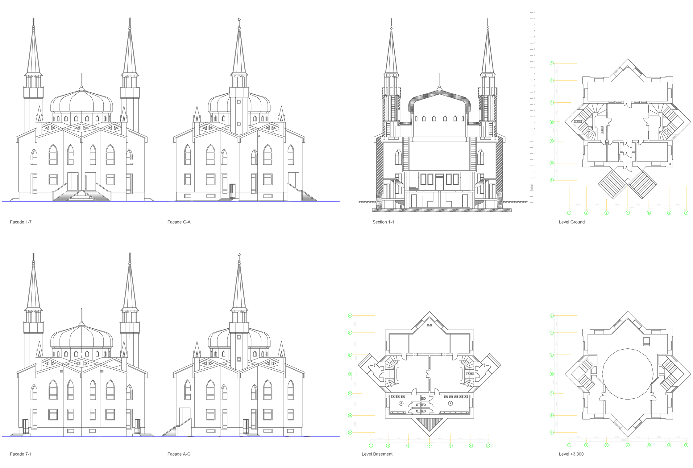 Мечеть кул Шариф архитектура чертеж