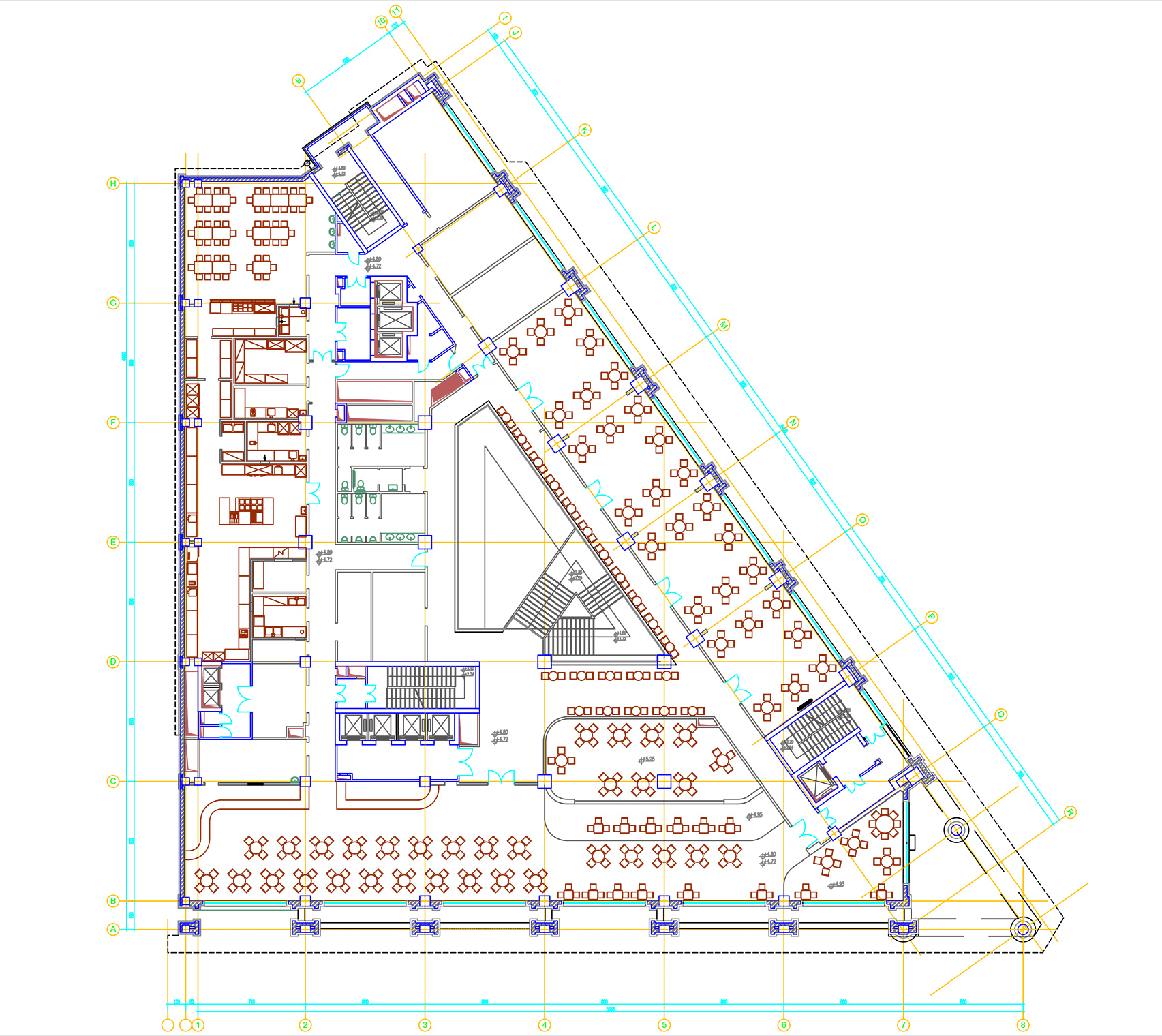 План гостиницы dwg