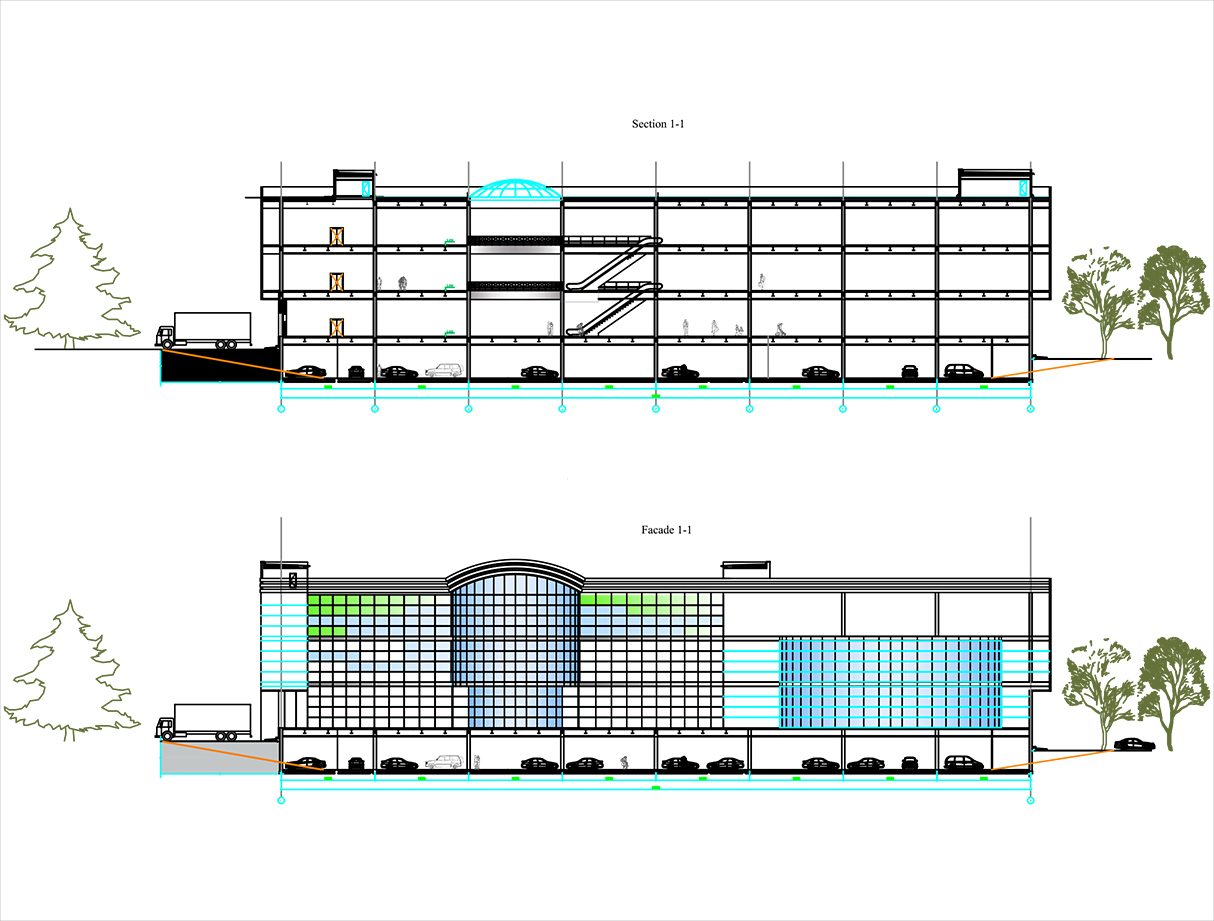 Dwg чертеж торговый центр