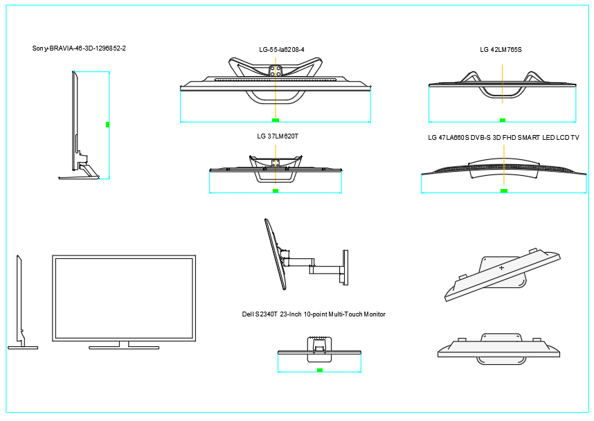 Чертеж монитора dwg