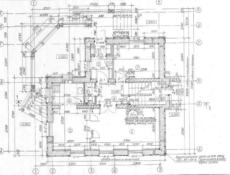 Чертеж дома из газобетона